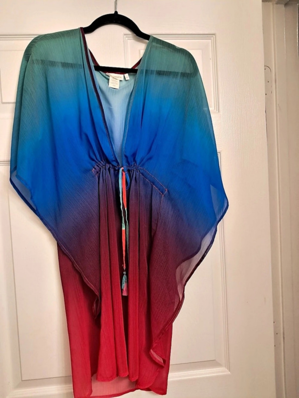 Pleasurebodies Ombre Swim Cover-Up Blue & Red Size Large Like New
